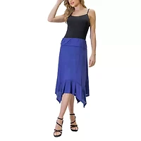 24seven Comfort Apparel Womens Mid Rise Midi A-Line Skirt