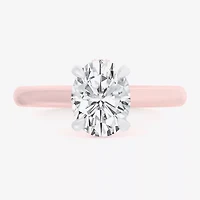 (G-H / Si1-Si2) Womens 1 1/7 CT. T.W. Lab Grown White Diamond 14K Rose Gold Oval Solitaire Engagement Ring