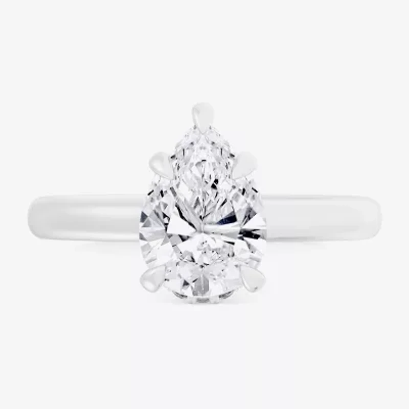 G-H / Si1-Si2) Womens 1 1/7 CT. T.W. Lab Grown White Diamond 14K Gold Pear Solitaire Engagement Ring