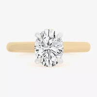 G-H / Si1-Si2) Womens 1/ CT. T.W. Lab Grown White Diamond 14K Gold Oval Solitaire Engagement Ring
