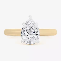 G-H / Si1-Si2) Womens 3 1/4 CT. T.W. Lab Grown White Diamond 14K Gold Pear Solitaire Engagement Ring