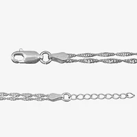 Made in Italy Womens Sterling Silver 9 Inch Solid Link Ankle Bracelet