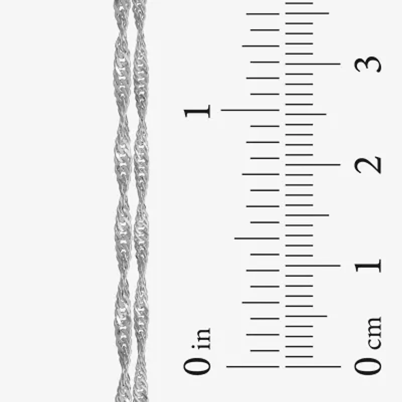 Made in Italy Womens Sterling Silver 9 Inch Solid Link Ankle Bracelet