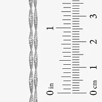 Made in Italy Womens Sterling Silver 9 Inch Solid Link Ankle Bracelet