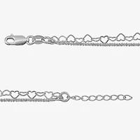 Made in Italy Womens Sterling Silver 9 Inch Solid Link Ankle Bracelet
