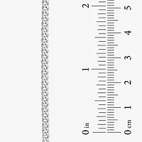 Made in Italy Womens Sterling Silver 9 Inch Solid Curb Ankle Bracelet