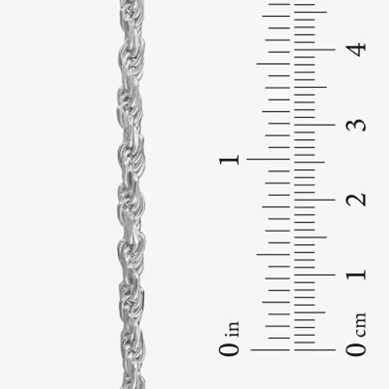 Made in Italy Unisex Adult Sterling Silver 8 1/2 Inch Solid Rope Chain Bracelet