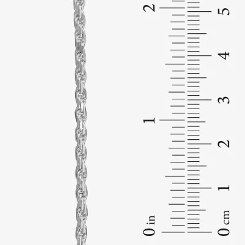 Made in Italy Womens Sterling Silver 7.5 Inch Solid Rope Chain Bracelet