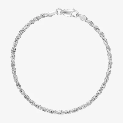Made in Italy Womens Sterling Silver 7.5 Inch Solid Rope Chain Bracelet