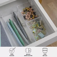 Martha Stewart 3 Piece Clear Desktop Organizers