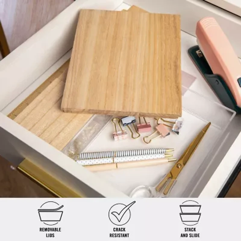 Martha Stewart 3 Pack Bins With MDF Lids