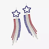 Mixit Patriotic Fringe Womens Star Drop Earrings