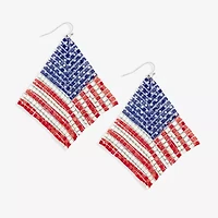 Mixit Patriotic Usa Flag Mesh Womens Drop Earrings