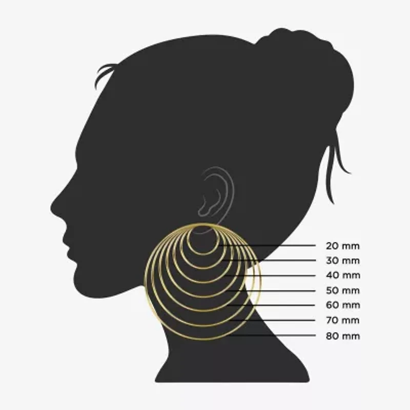 Mixit Patriotic Womens 44.5mm Hoop Earrings