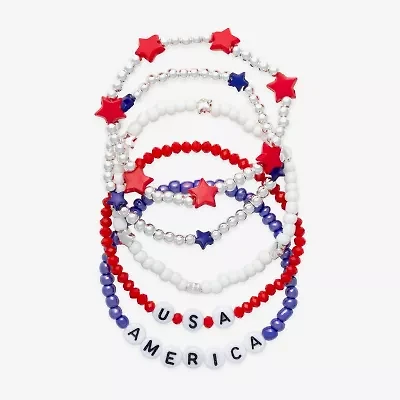 Mixit Patriotic Usa Flag America Womens Bracelet Set