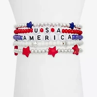 Mixit Patriotic Usa Flag America Womens Bracelet Set