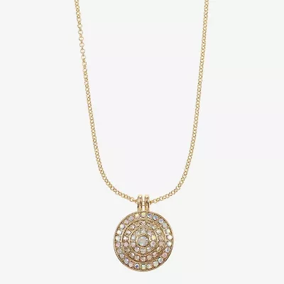 Monet Jewelry Womens Glass Round 18 Inch Pendant Necklace