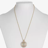 Monet Jewelry Womens Glass Round 18 Inch Pendant Necklace