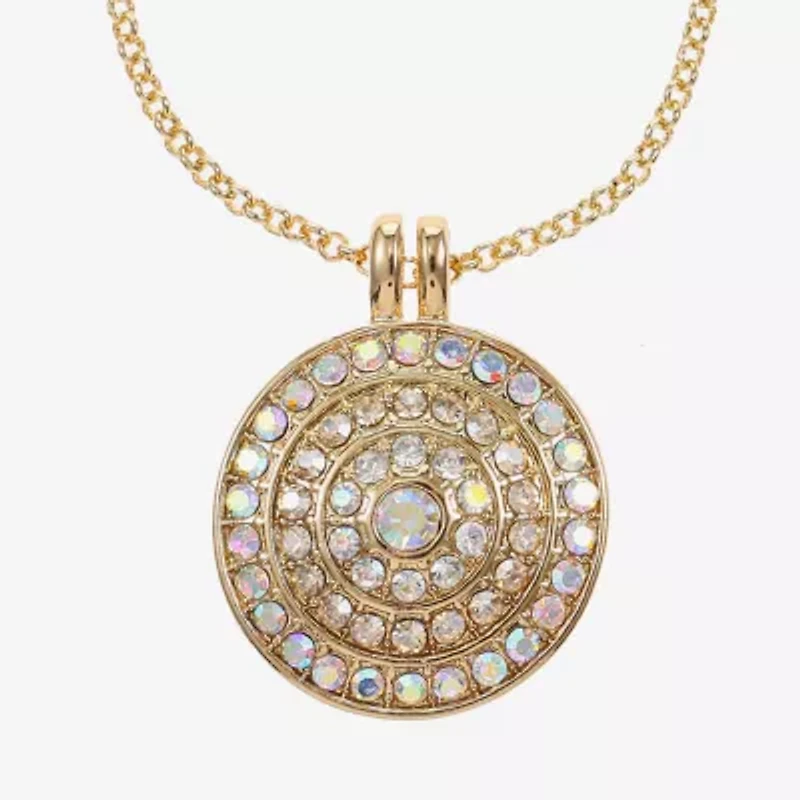 Monet Jewelry Womens Glass Round 18 Inch Pendant Necklace