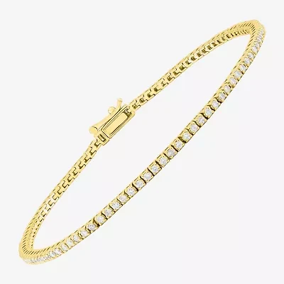 Limited Quantities! Womens 1 CT. T.W. Natural White Diamond 14K Gold 7 Inch Tennis Bracelet