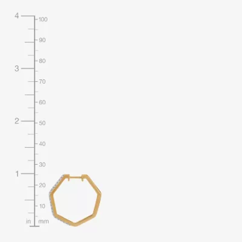 Limited Quantities! Womens 1/3 CT. T.W. Natural White Diamond 14K Gold Over Silver 24.5mm Hoop Earrings