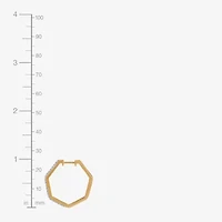 Limited Quantities! Womens 1/3 CT. T.W. Natural White Diamond 14K Gold Over Silver 24.5mm Hoop Earrings