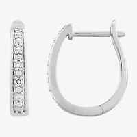 Limited Quantities! Womens 1/10 CT. T.W. Lab Grown White Diamond Sterling Silver 16.1mm Hoop Earrings