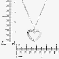 Limited Quantities! Womens Diamond Accent Natural White Diamond Sterling Silver Heart 18 Inch Pendant Necklace
