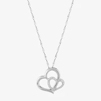 Limited Quantities! Womens 1/10 CT. T.W. Natural White Diamond Sterling Silver Heart 18 Inch Pendant Necklace