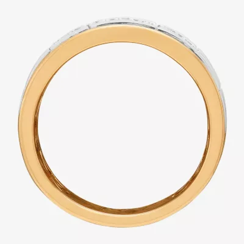 Limited Quantities! Mens 1/2 CT. T.W. Natural White Diamond 10K Two Tone Gold Fashion Ring