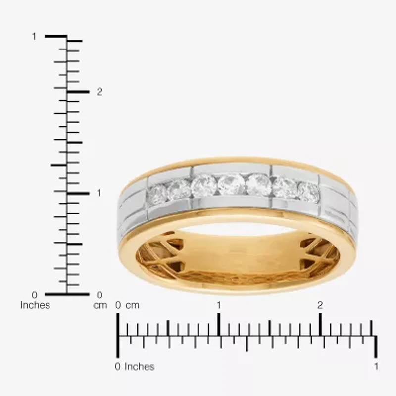 Limited Quantities! Mens 1/2 CT. T.W. Natural White Diamond 10K Two Tone Gold Fashion Ring