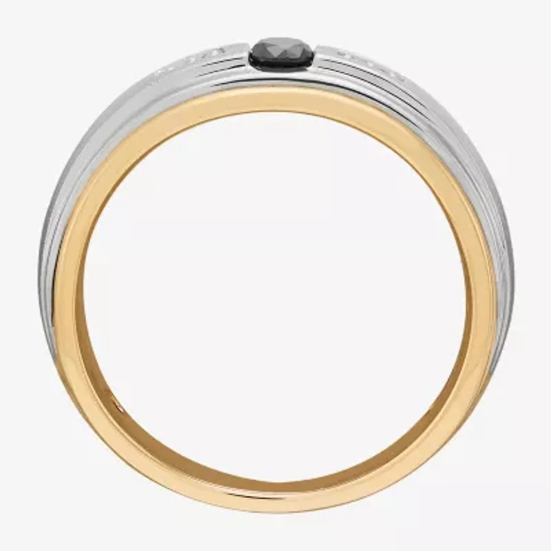 Limited Quantities! Mens 1/5 CT. Natural Multi Color Diamond 10K Two Tone Gold Fashion Ring