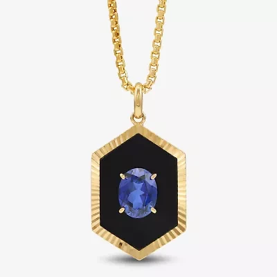 Limited Quantities! Womens Genuine Black Onyx 10K Gold 22 Inch Pendant Necklace