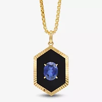 Limited Quantities! Womens Genuine Black Onyx 10K Gold 22 Inch Pendant Necklace