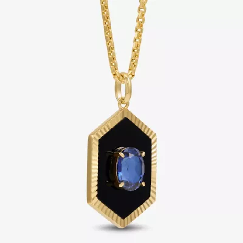 Limited Quantities! Womens Genuine Black Onyx 10K Gold 22 Inch Pendant Necklace