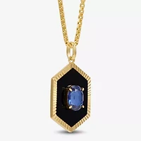 Limited Quantities! Womens Genuine Black Onyx 10K Gold 22 Inch Pendant Necklace