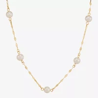 Limited Quantities! Womens White Cultured Freshwater Pearl 14K Gold 18 Inch Pendant Necklace
