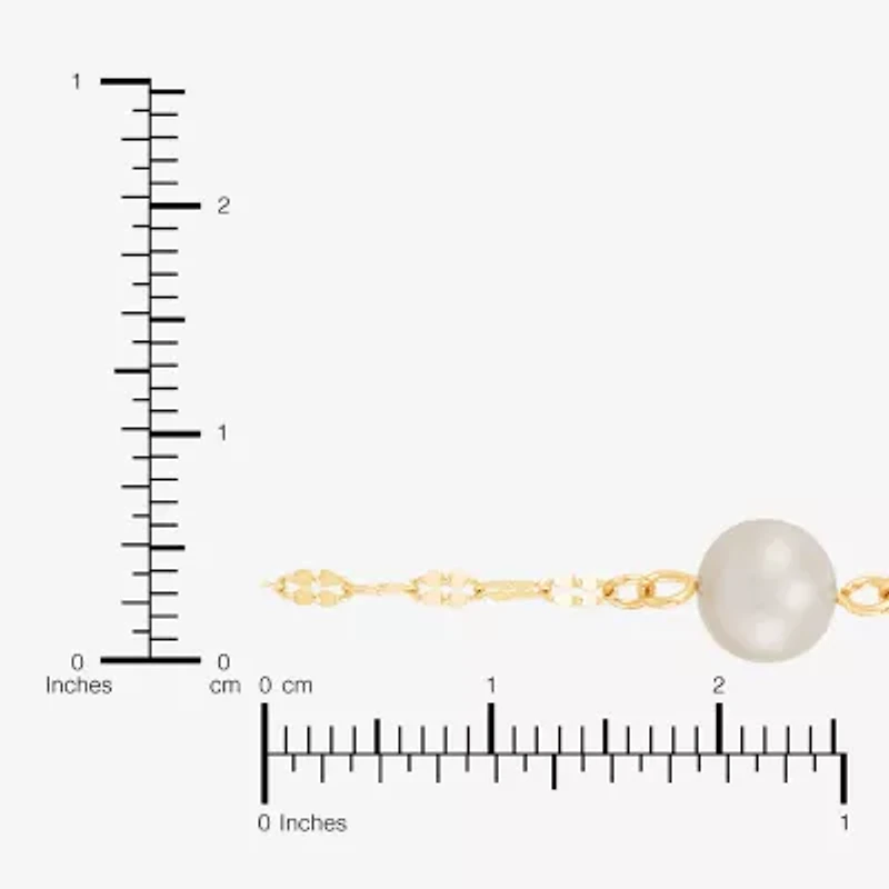 Limited Quantities! Womens White Cultured Freshwater Pearl 14K Gold 18 Inch Pendant Necklace