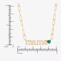 Limited Quantities! Womens Lab Created Green Emerald 14K Gold Over Silver Heart 18 Inch Pendant Necklace