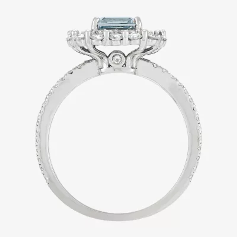 Limited Quantities! Womens 7/8 CT. T.W. Genuine Blue Aquamarine 14K Gold Cocktail Ring