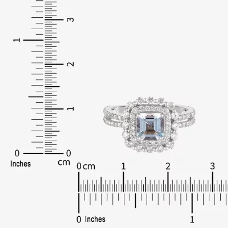 Limited Quantities! Womens 7/8 CT. T.W. Genuine Blue Aquamarine 14K Gold Cocktail Ring