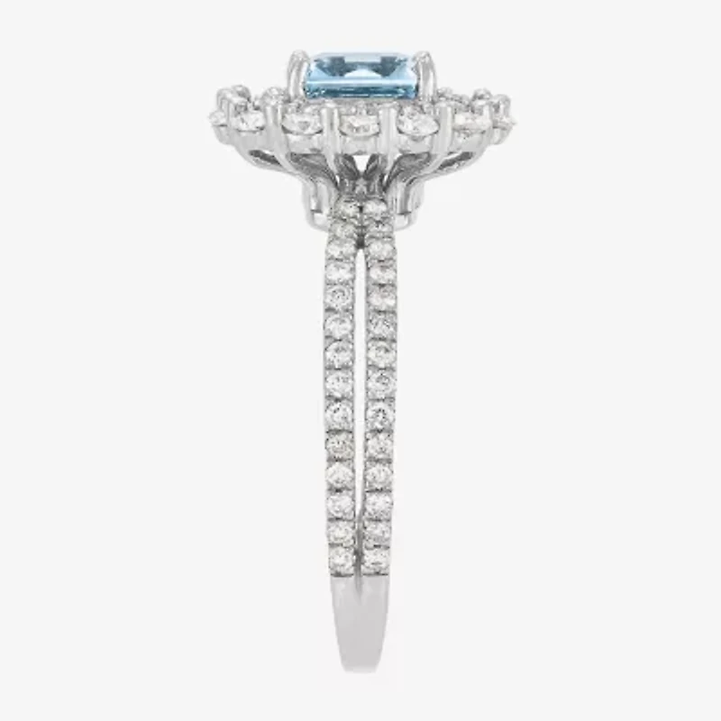 Limited Quantities! Womens 7/8 CT. T.W. Genuine Blue Aquamarine 14K Gold Cocktail Ring