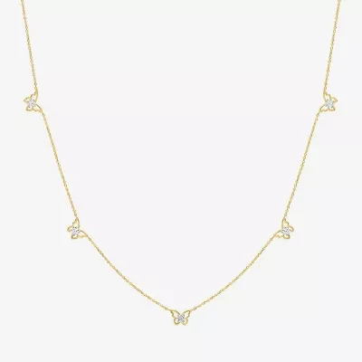 (G-H / Si2-I1) Womens 10K Gold 18 Inch Cable Chain Necklace