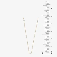 Floating Diamonds (F / Vs2) Womens 14K Gold Inch Cable Chain Necklace