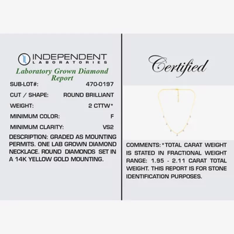 Floating Diamonds (F / Vs2) Womens 14K Gold 18 Inch Cable Chain Necklace