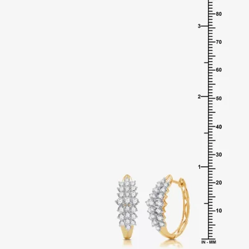 Womens 2 CT. T.W. Lab Grown White Diamond 10K Gold 22.7mm Hoop Earrings