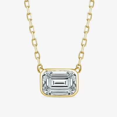 (F/Si1) Womens 1/3 CT. T.W. Lab Grown White Diamond 14K Gold Over Silver 18 Inch Pendant Necklace