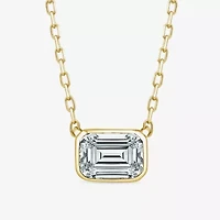 (F/Si1) Womens 1/3 CT. T.W. Lab Grown White Diamond 14K Gold Over Silver 18 Inch Pendant Necklace