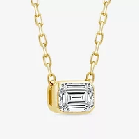 (F/Si1) Womens 1/3 CT. T.W. Lab Grown White Diamond 14K Gold Over Silver 18 Inch Pendant Necklace