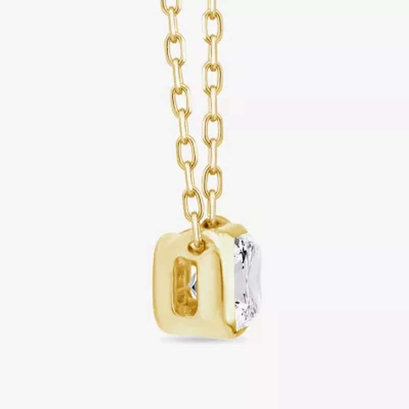 (F/Si1) Womens 1/3 CT. T.W. Lab Grown White Diamond 14K Gold Over Silver 18 Inch Pendant Necklace